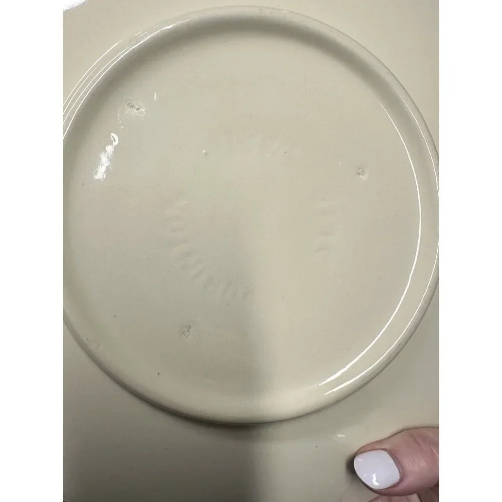 Vintage Purinton Slip Ware Apple Print Serving Plate Platter (12 Inch)